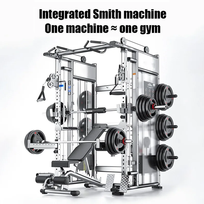 

Comprehensive Universal Weight Training Squat Rack - Multi-Function Smith Machine with Pull-Up Bar, Household & GymTraining