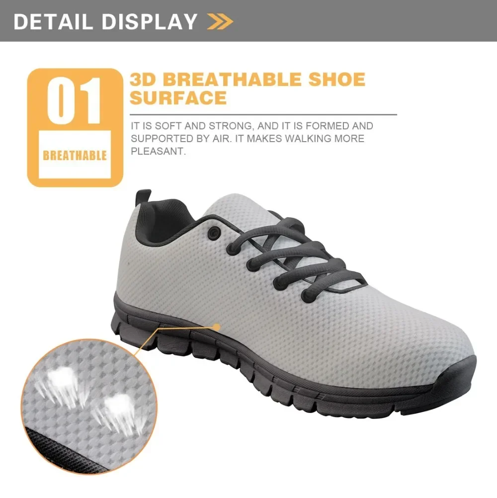 Women's Spring Flats Poodle Printing Mesh Shoes Ladies Comfortable Sneakers For Females Lace-up Flat Shoes Footwear