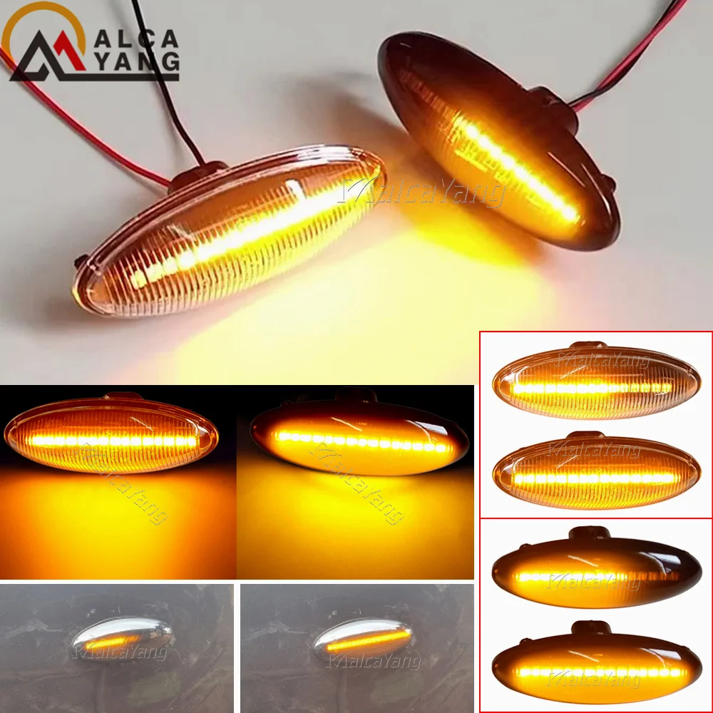 2pcs Dynamic LED Side Marker Light Turn Signal Indicator Repeater Light Fit For Toyota Yaris COROLLA Auris Mk1 E15 RAV4 Mk3