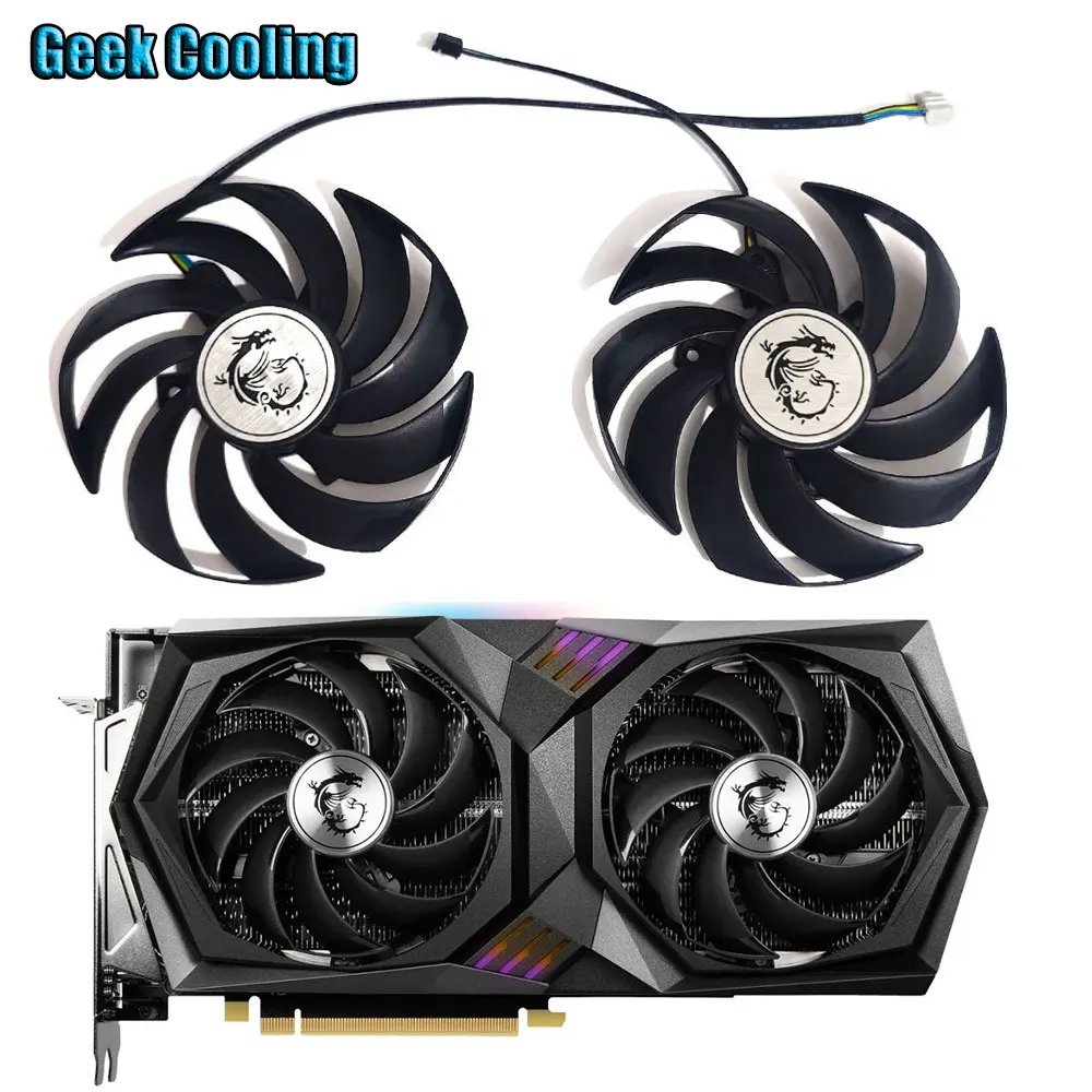 

NEW 2FAN 4PIN PLD10010S12HH Video card cooling fan，For MSI RTX 3060TI、RTX 3060、RTX 3050、MSI RX 6700XT、RX 6600XT GAMING X