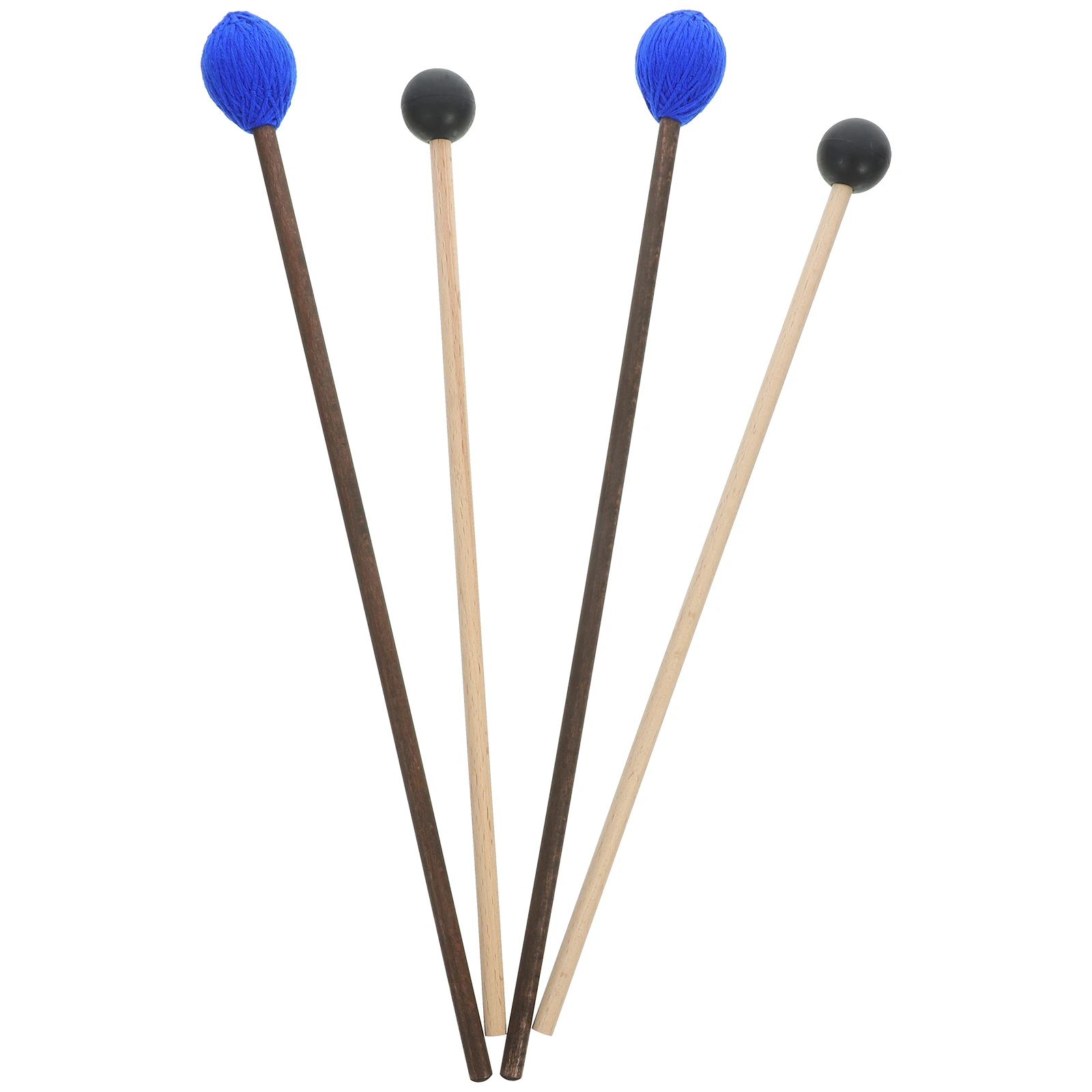 

2 Pairs Marimba Drumsticks Rubber Wooden MalletsWood Handles Glockenspiel Xylophone Percussion Sticks Lightweight Portable