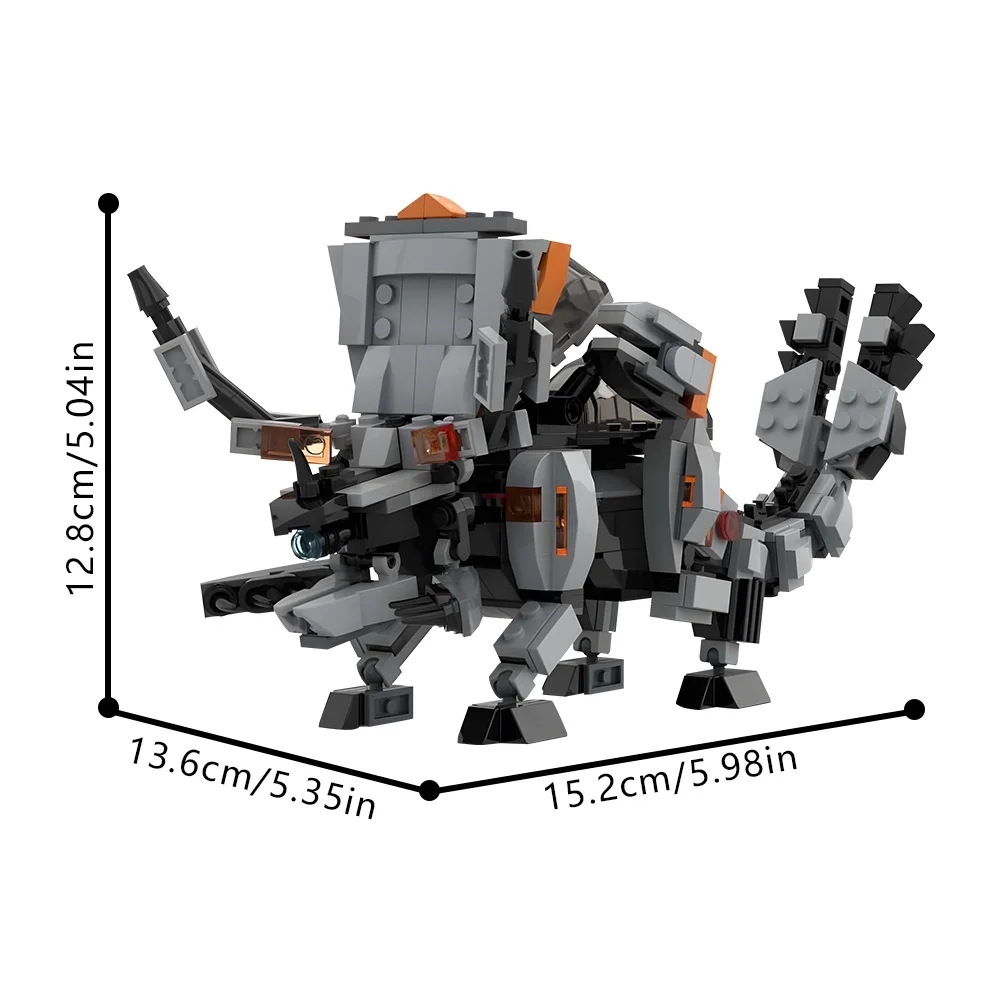 

MOC Horizoned Grimhorn кирпичи в сборе, игрушки, механические строительные блоки Beast, модель Horizoned Grimhorn, детские подарки на день рождения