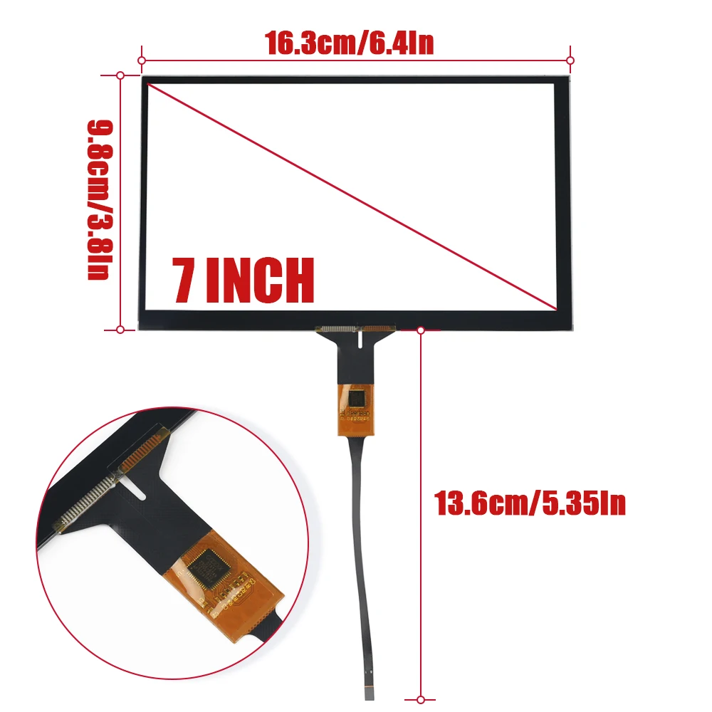 Car Glass Digitizer Touch Screen 7 Inch 6 Pins For Variety Android Car Radio GPS Navigation 164mm*99mm