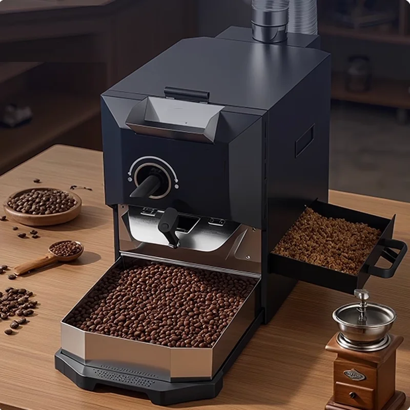 Máquina tostadora de granos de café sin humo, tostadora eléctrica de uso doméstico, tostadora de granos de café fácil de operar, máquinas tostadoras de café pequeñas