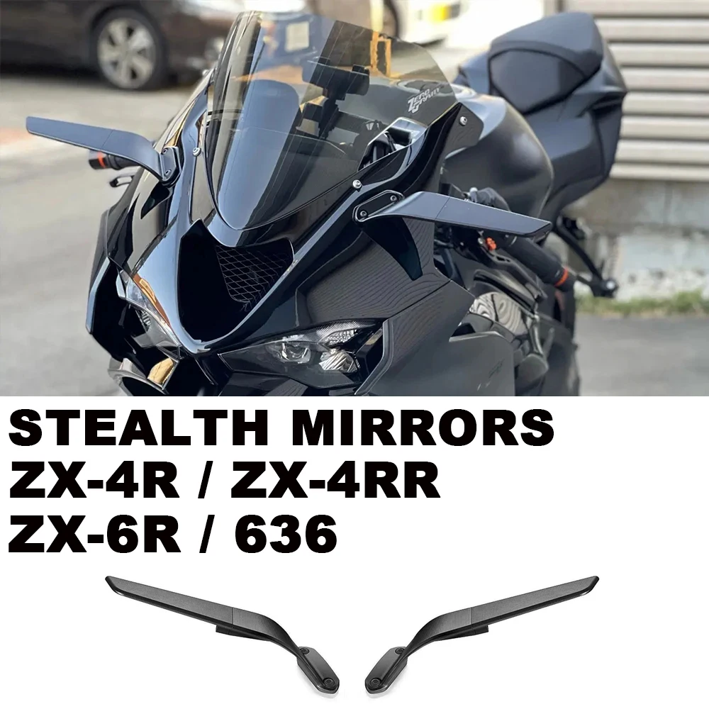 

Motorcycle Stealth Mirrors For Kawasaki Ninja ZX6R ZX4RR ZX-4R Sport Adjustable Mirrors Ninja ZX-6R NINJA 636 Winglets Mirrors