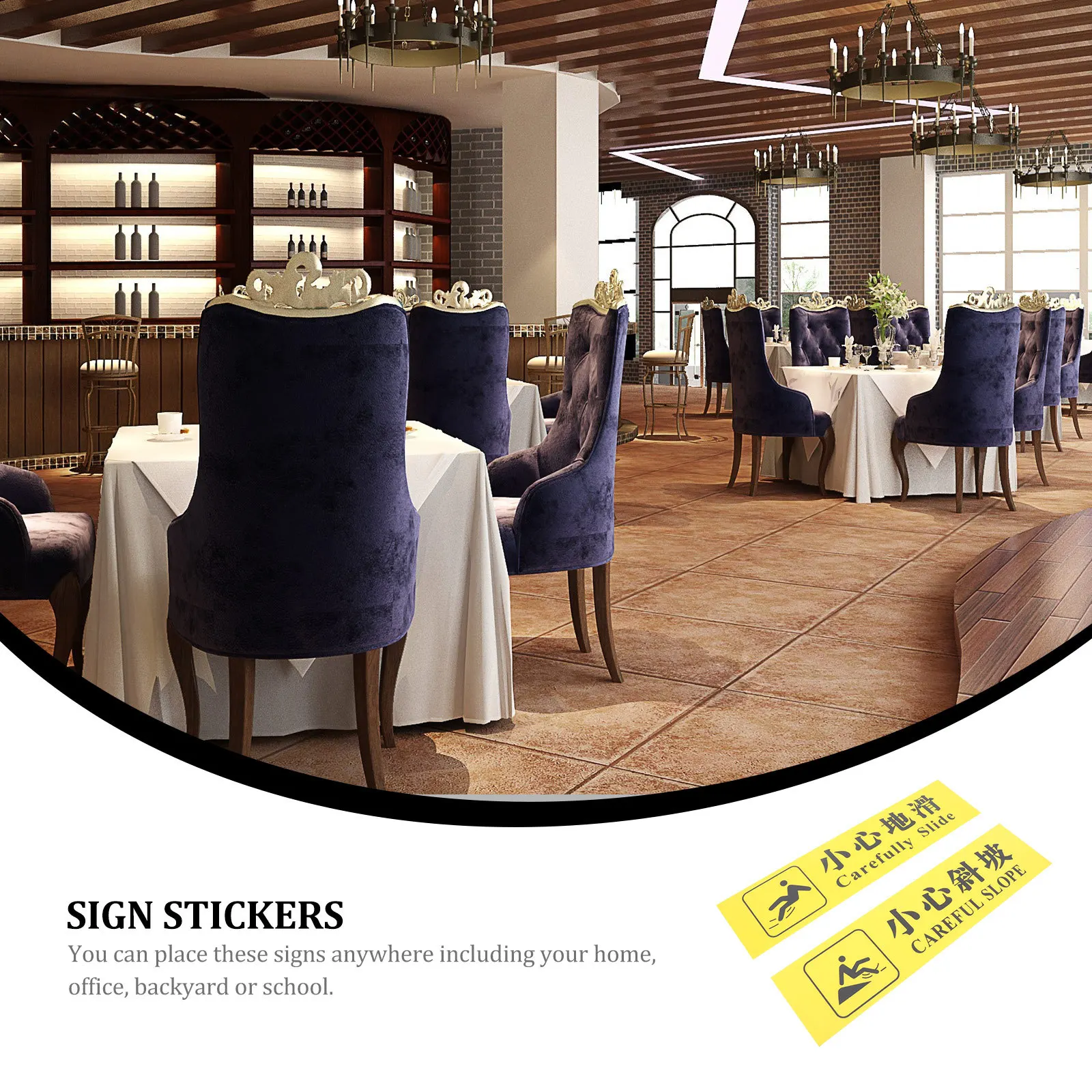 

4pcs Pvc Caution Sign Stickers Waterproof Slip Resistant Floor Decals For Stair Outdoor Indoor Thickened Durable Warning