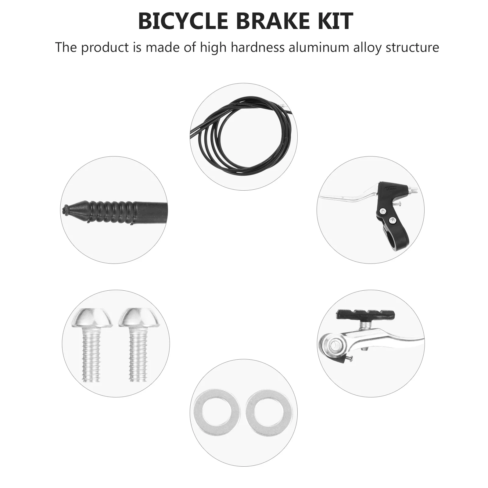 

1Set Universal Bike Set Aluminum Alloy Durable Lightweight Fixed Gear Brake Kit Includes Levers Cables