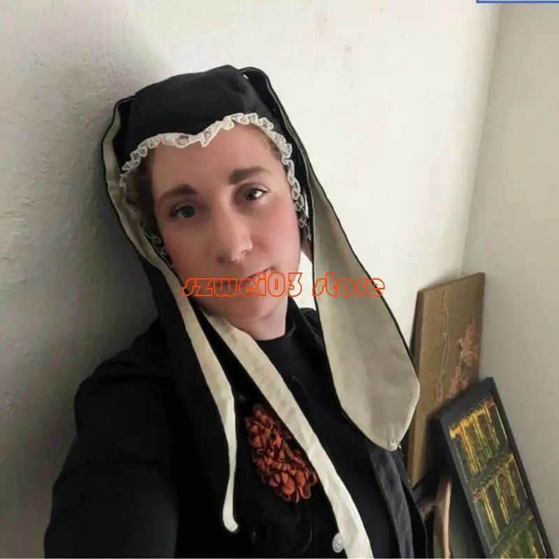 D46C أرنب قبعة آذان طويلة صور الدعائم السنة الجديدة الدانتيل هالوين قبعة الكبار الاطفال القرن آذان أرنب Y2K هالوين قبعة الجمجمة #5