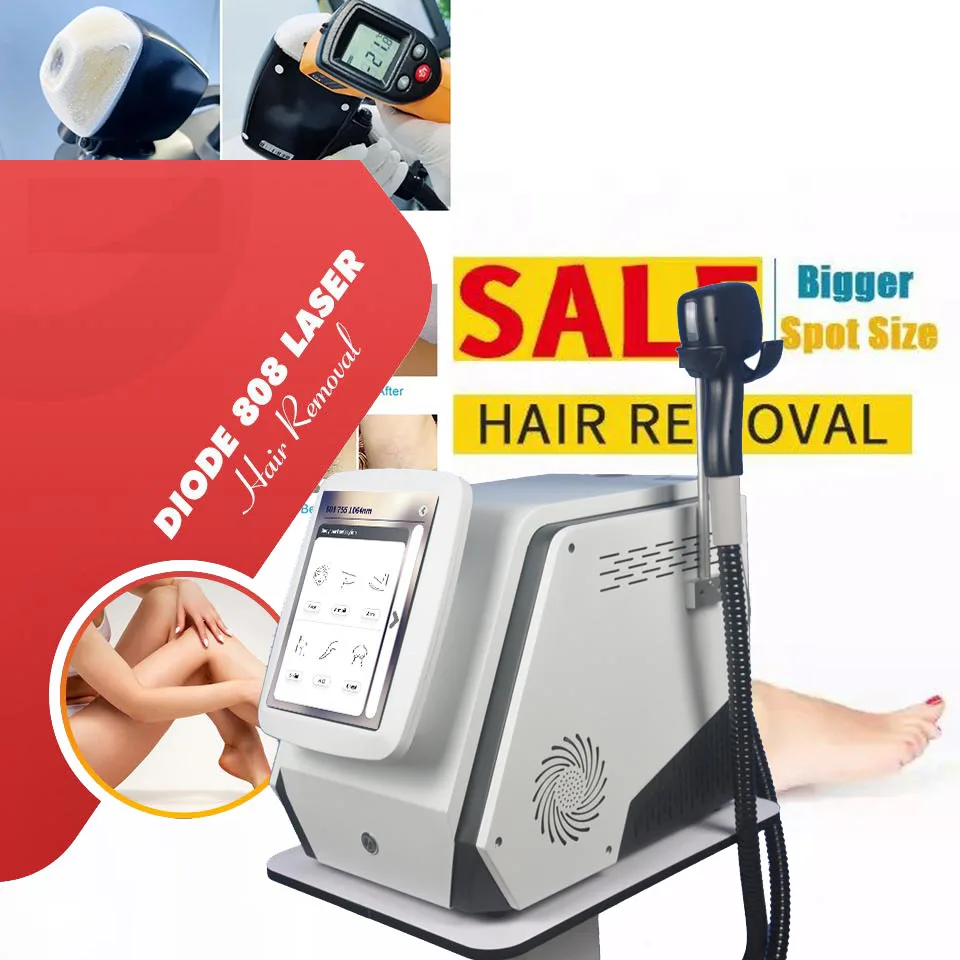 2022 Newest Black White 3 Wavelength 808 755 1064nm Ice Platinum Diode Laser Hair Removal Nose Tip Machine for Beauty Salon