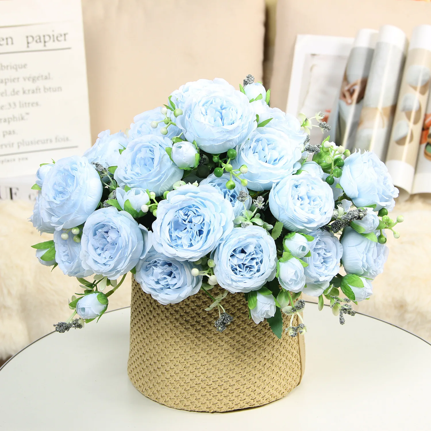 

5Pcs Silk Peony Bouquet Artificial Flower Wedding Marriage Home Party Garden Simulation Fake Flower DIY Decoration