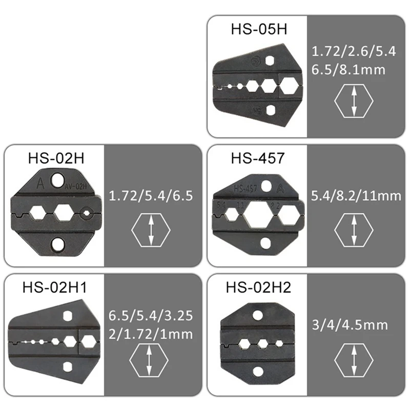 Set di pinze a crimpare per cavi coassiali HOT Pinze a crimpare HS-05H per RG55, 62