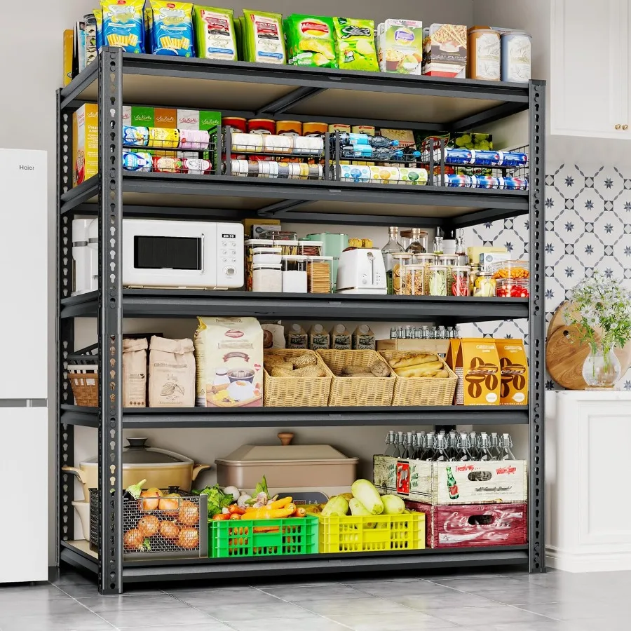 أرفف تخزين معدنية شديدة التحمل 72 ساعة لخزانة مخزن مستودع المرآب وحدة رفوف قابلة للتعديل 5 طبقات بسعة 2200 رطل