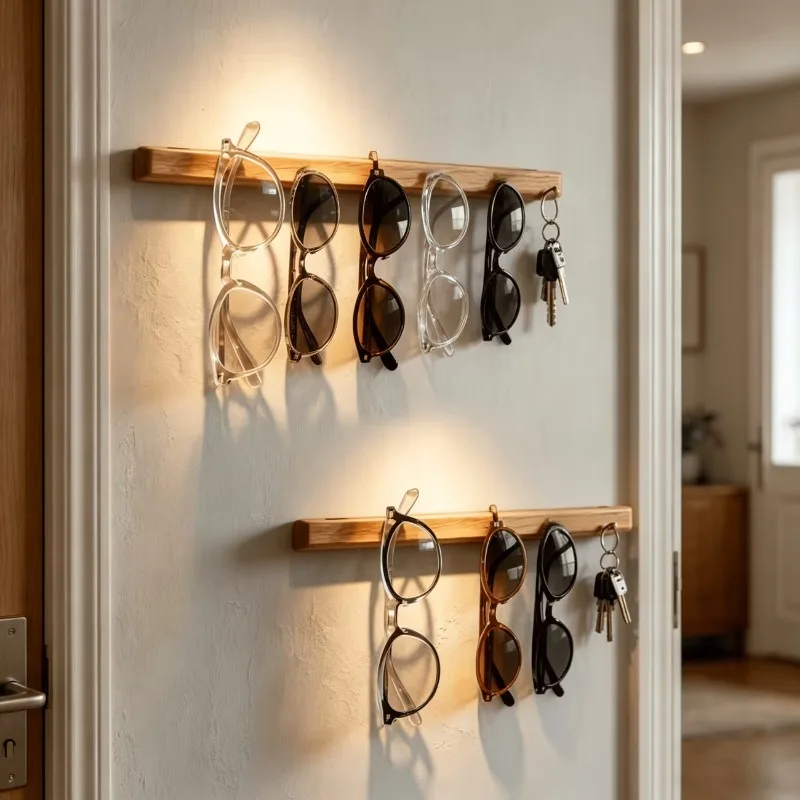 Présentoir mural en bois pour lunettes / Support de présentation / Porte-lunettes / Idéal pour la maison, le bureau, l'entrée / Cadeau pour les passionnés de lunettes / Présentoir de vente au détail