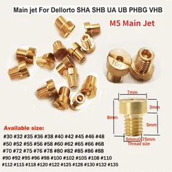 10pcs and 12pcs Main Jet M5 For Dellorto SHA SHB UA UB PHBG VHB-CS VHBT-CS #30-135 PHBG CarburadorJet Kits Carburetor Gicleur