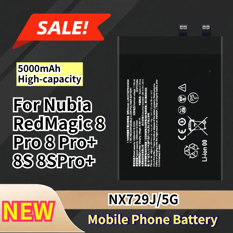 

NX729J/5G 5000mAh High-capacity Mobile Phone Battery for Nubia RedMagic 8 Pro 8 Pro+ 8S Pro