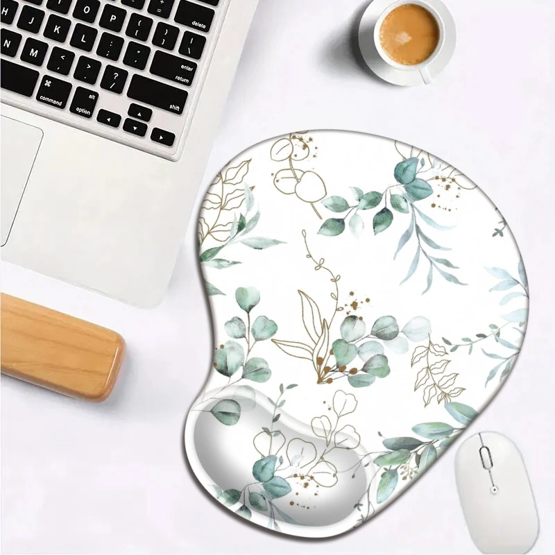 

Leafy minimalist style Ergonomic Mouse Pad with Wrist Rest, Comfortable Non-slip Base Mouse Pad for Computer, Laptop, Office