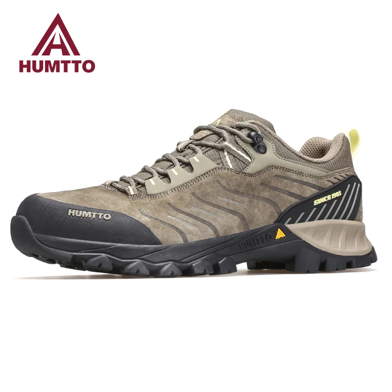 HUMTTO Hiking Shoes Mens Luxury Designer Climbing Trekking Sneakers for Men Genuine Leather Outdoor Sports Safety Work Man Boots