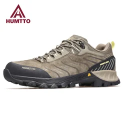 HUMTTO Hiking Shoes Mens Luxury Designer Climbing Trekking Sneakers for Men Genuine Leather Outdoor Sports Safety Work Man Boots