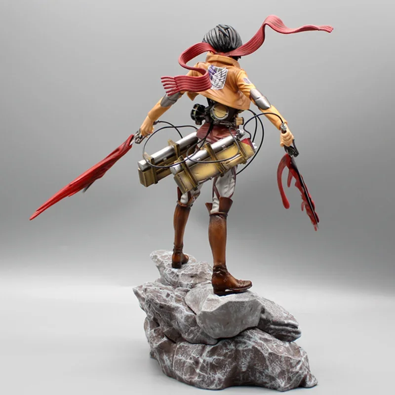 Anime Attack on Titan Mikasa Ackerman Battle Form Figurine Toys PVC Standing Posture Decoration Action Figure Model Statue Gift