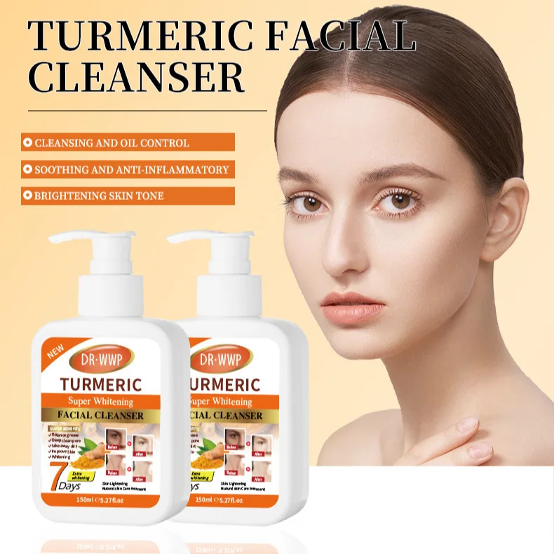 150ml Turmeric Cleanser Deeply Cleansing Blackhead Remover Skin Cleansing Oil Control Fade Acne Marks Brighten Foam Cleanse