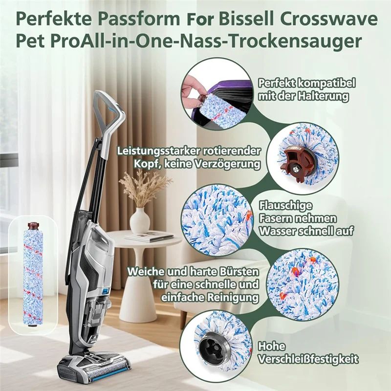 B99A-Per BISSELL Crosswave 17132 2225N 2582N 25821 2519 Parti di ricambio per aspirapolvere Spazzole multi-superficie 1868 e filtri 18