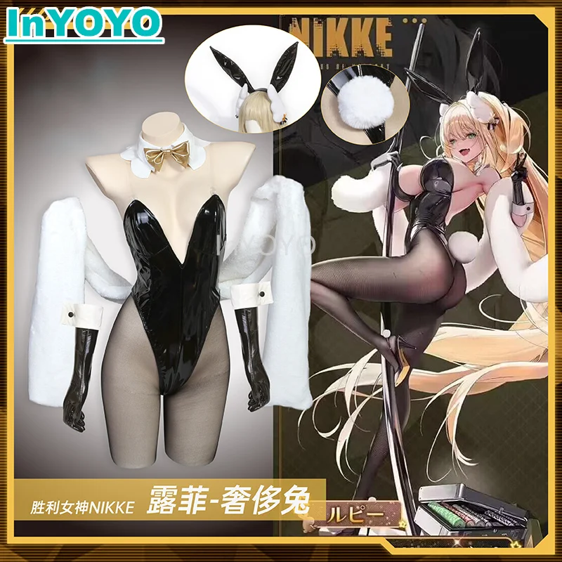 

InYOYO NIKKE Ruffie Cosplay Costume Rabbit Bunny Girl Sexy Jumpsuit Game Suit The Goddess Of Victory Halloween Party Outfit Wome