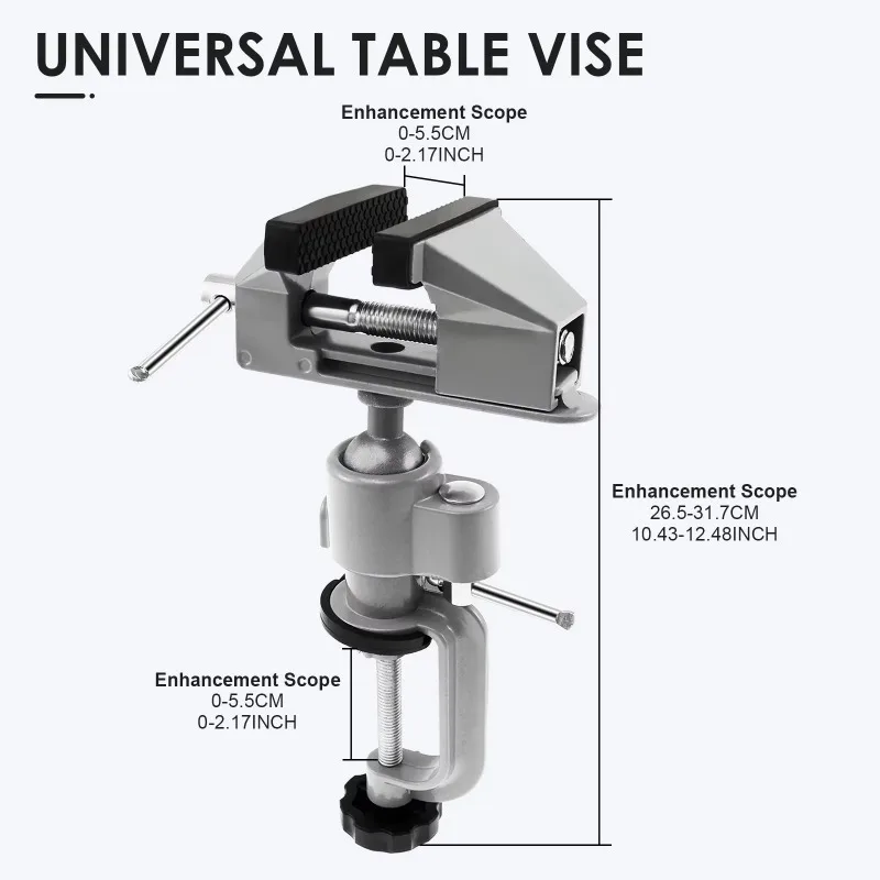 360-degree Rotating Mini Universal Bench Vise Aluminum Alloy for Home Use DIY Woodworking Industrial Bolt Making