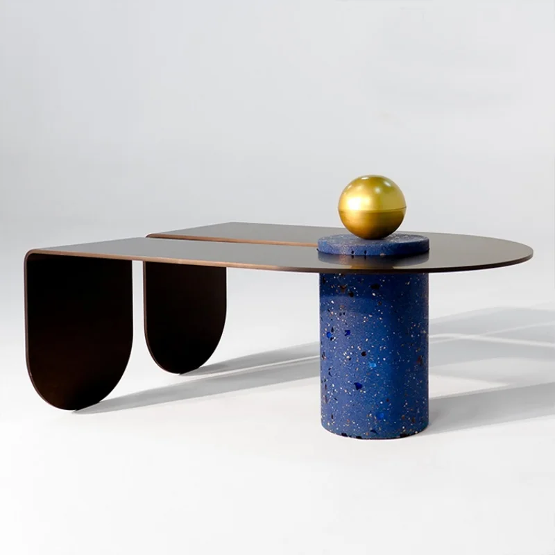 

⁕rModern Simple and Creative Black Coffee Table Living Room Metal Side Table Interior Decoration FRP FRP Coffee