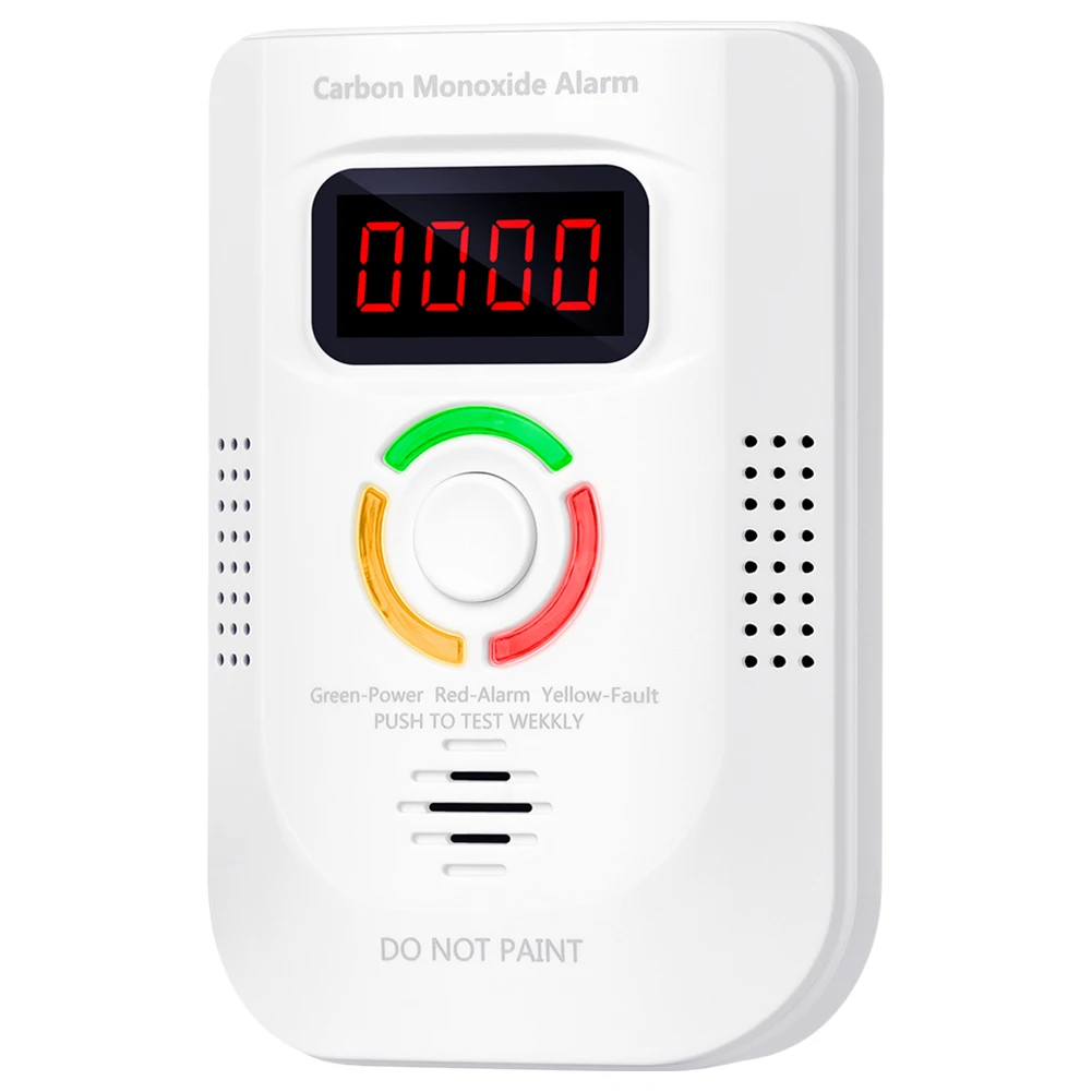 Plug-in Carbon Monoxide CO Detector Sound Light Warning Combustible Gas Leak Detector Monitor CO Alarm for Home/Workplace/Travel