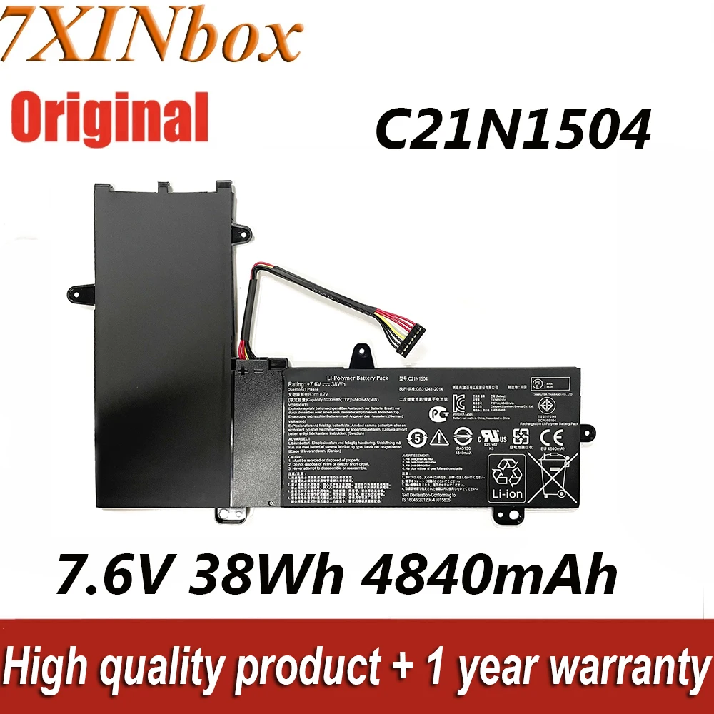 

7XINbox C21N1504 7.6V 4840mAh 38Wh Original Laptop Battery For Asus Transformer Book Flip E205SA TP200S TP200SA Series Tablet