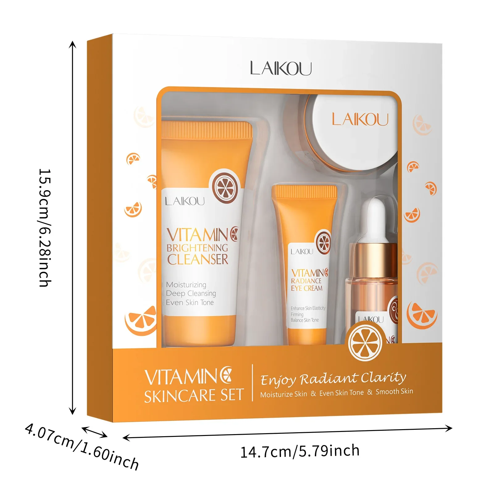 4pcs/pcs Vitamin C Skin Care Sets Face Cream Facial Cleanser Essence VC Moisturizing Eye Cream Refresh Face Skin Care Kits