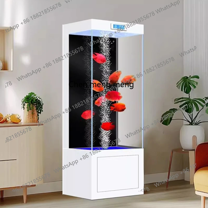 

Living room household floor vertical ecological aquarium high definition water free goldfish tank
