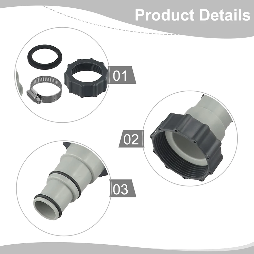 Ensemble de Valve à piston de piscine polyvalent, pour pompes Intex 28635EG 28633EG 28671EG, adaptateur de tuyau 1.25 à 1,5 pouces, pièces d'équipement de piscine