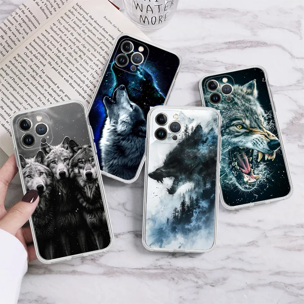 

Animal The Wolf Howl Phone Case Silicone Soft For Iphone 15 14 13 12 11 Pro Mini XS MAX 8 7 6 Plus X XS XR Cover