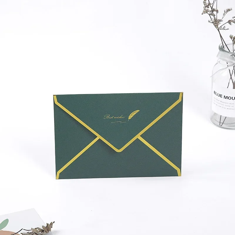 50pcs 18x13cm 봉투 250g 결혼식 초대장에 대 한 두꺼운 황금 가장자리 엽서 봉투 고급 Busines Giftbox 포장