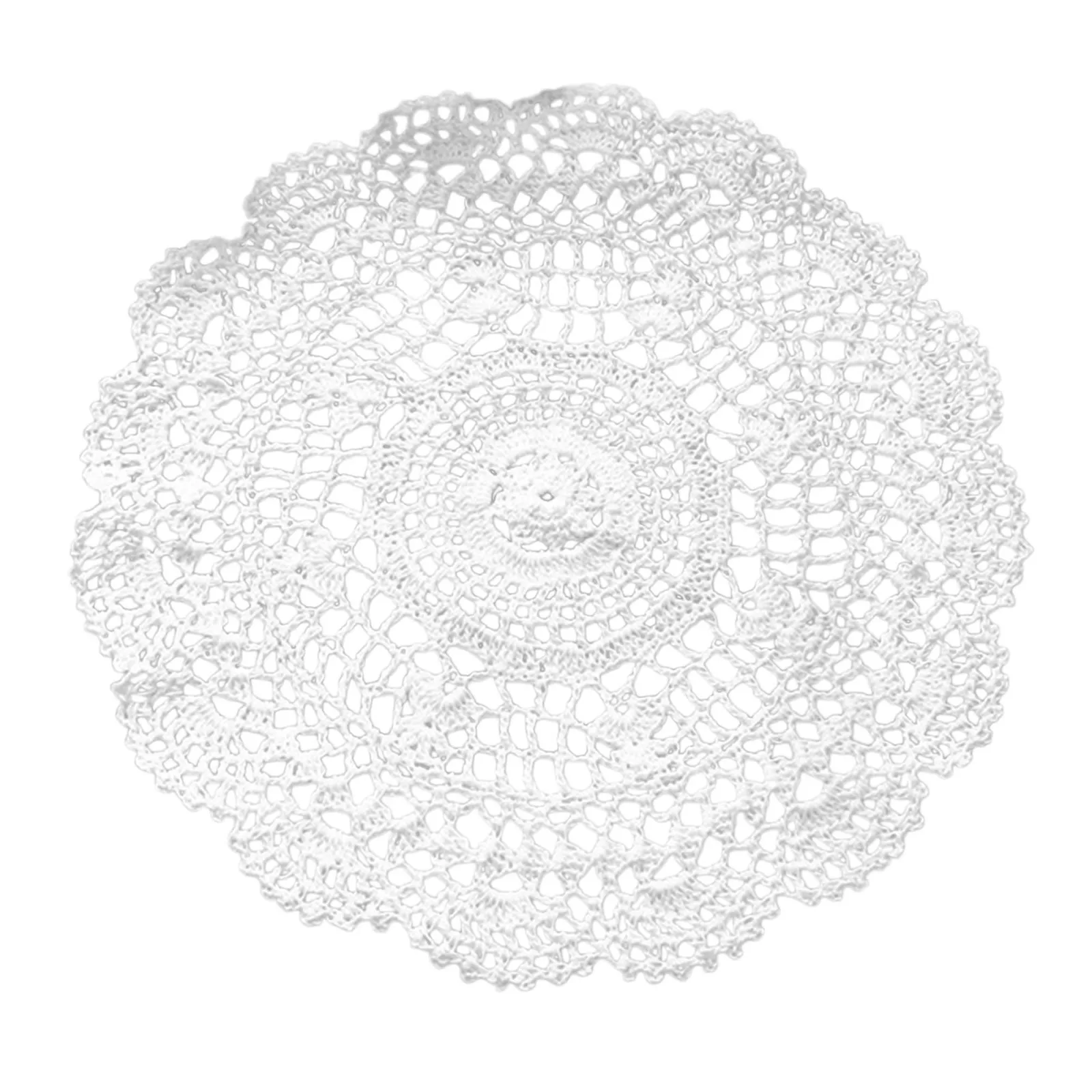 White Handmade Crochet Doilies Cotton Table Mats Lace Doilies Doily Round Lace Placemats Crochet round Place Mats for Tables 6