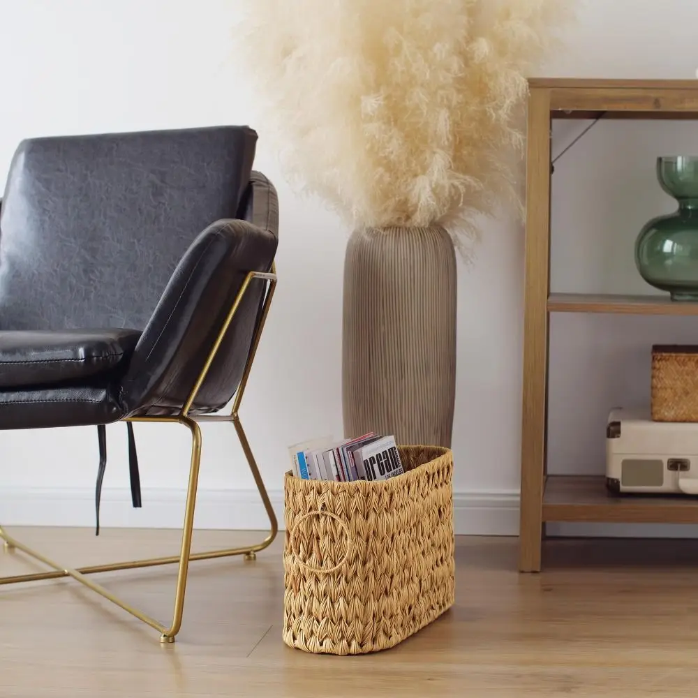 

Стильная плетеная плетеная корзина для хранения туалетной бумаги с ручками, большая вместительная корзина для хранения в ванной комнате, корзина для хранения домашних мелочей