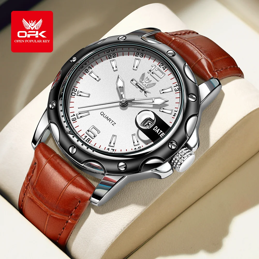 

OPK Brand Men Watch Night light Dial 30M Waterproof Man Hand Clock 6026