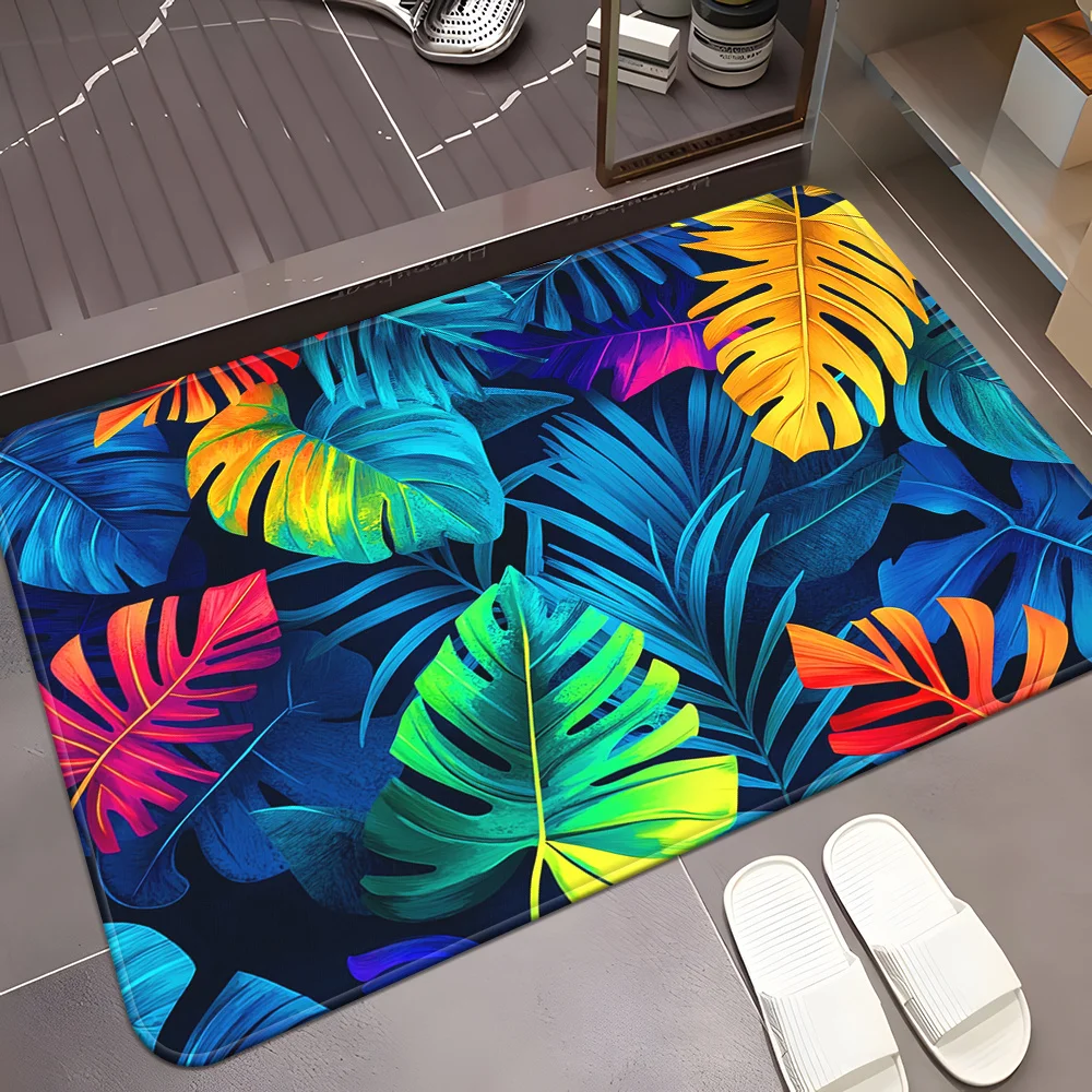 Cubist Portrait Entrance Doormat Vibrant Color Block Abstract Human Face Art Rug  Creative Modern Art Style Entry Decor Mat