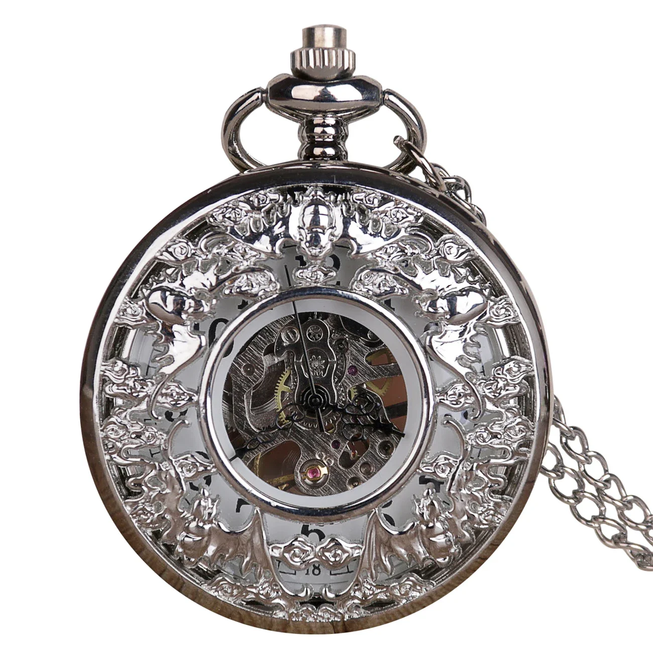 Montre de poche Antique argent/or avec couvercle creux, mécanique pour hommes, Steampunk, Vintage, remontage manuel gravé, Fob, montre à rabat pour femmes