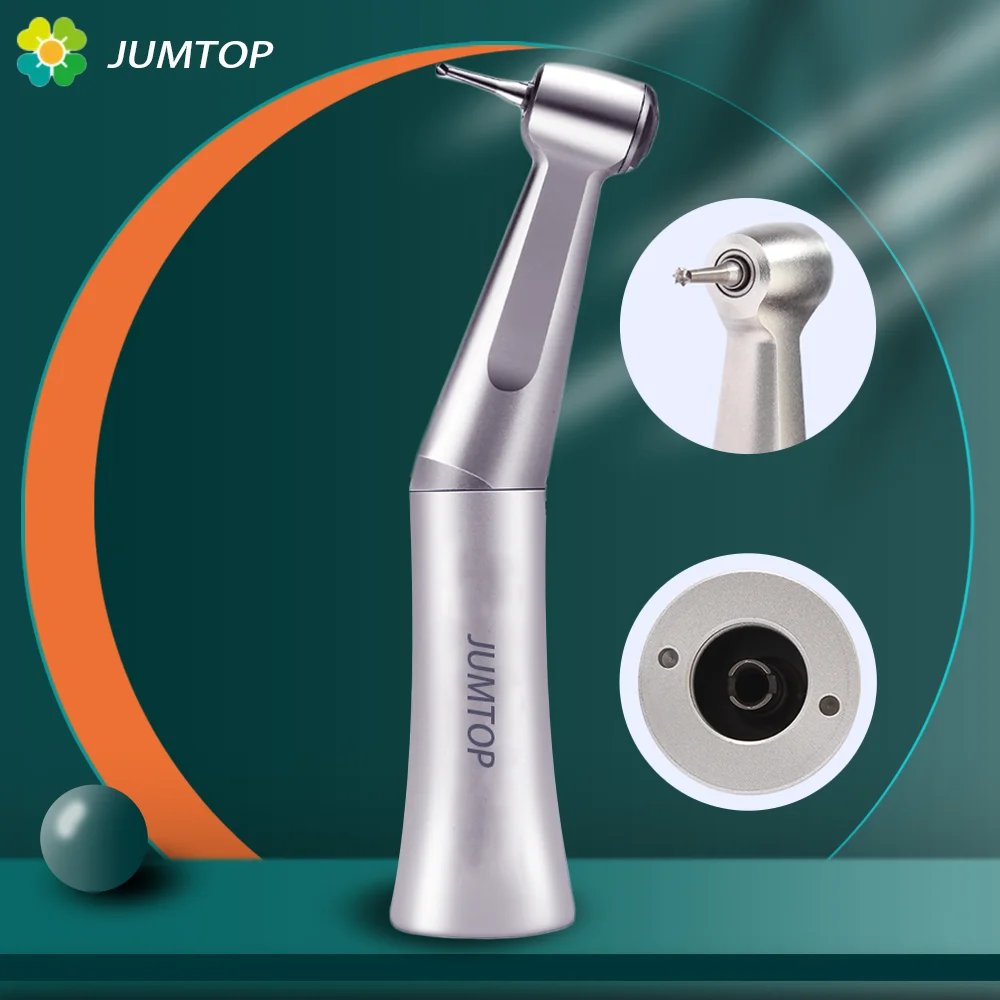 Dental Handpiece Contra Angle Compatible With Air Motor External Water Spray Push Button Low Speed Turbine