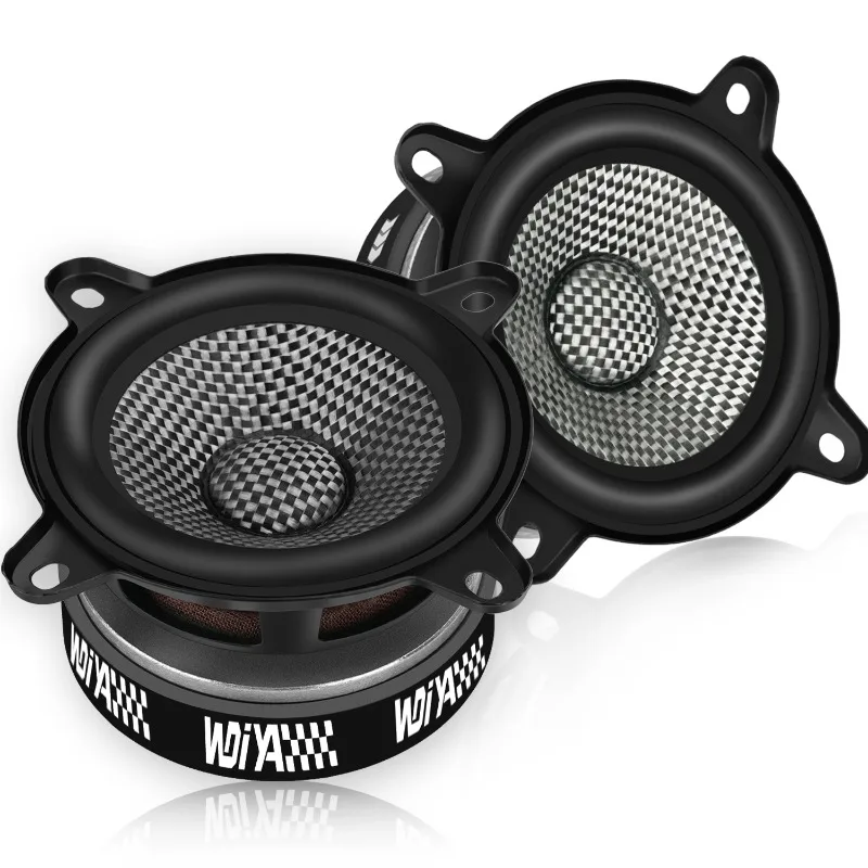 Altavoces de 3.5 Pulgadas para Auto, 300W, Cono de Fibra de Carbono, para Bajos Profundos y Audio Nítido, Fácil Instalación para Autos y Camionetas