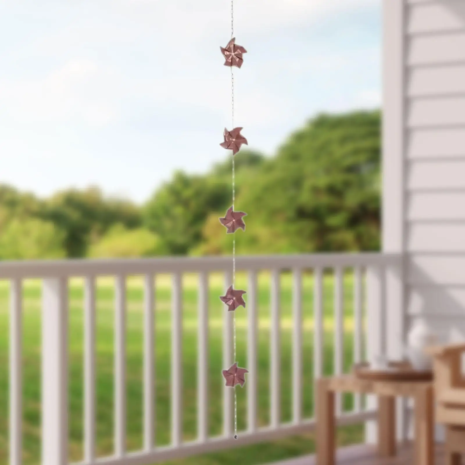 

Цепь от дождя с вертушкой, художественная функциональная домашняя цепочка для желоба от дождя, подвесная цепочка от дождя для дома, уличные желоба, водосточные трубы, снаружи, сад