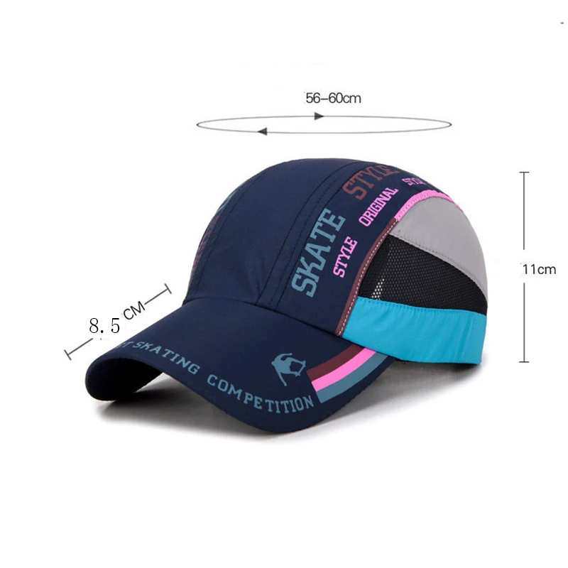 Men Women Summer Outdoor Sport Quick Drying Sunscreen Running Curved Brim Sun Hat Cool Letter Breathable Mesh Baseball Cap B22