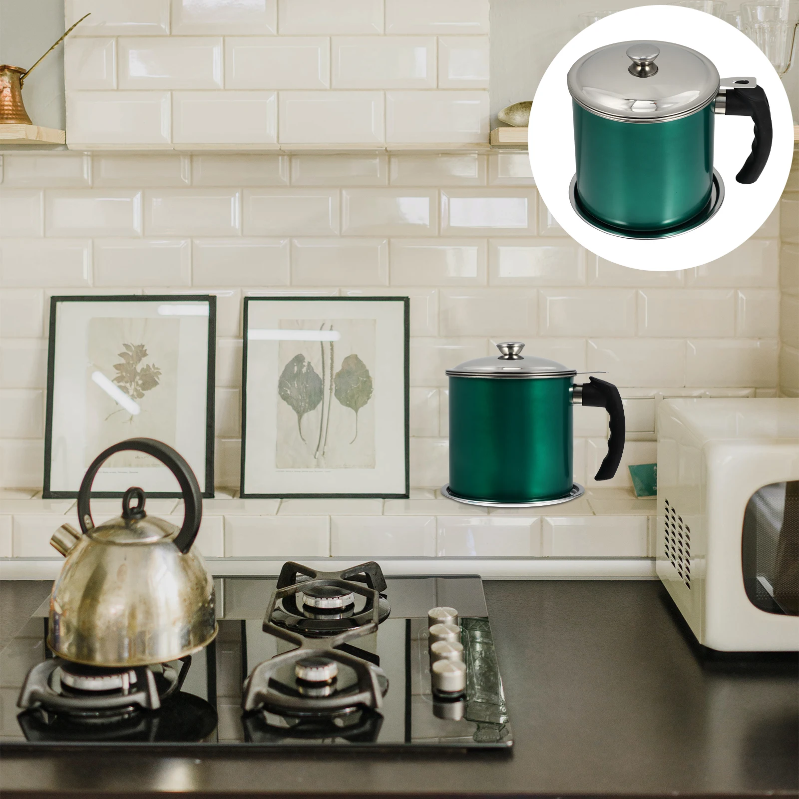 

Large Capacity Strainer Pot Stainless Steel Storage Container With Scale Green Leak Proof Thickened Kitchen Holder Home