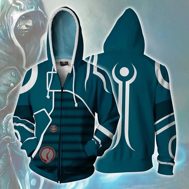 Jace Beling Sudadera con capucha de cosplay, chaqueta de disfraz impresa en 3D, sudadera con cremallera, suéter de Halloween