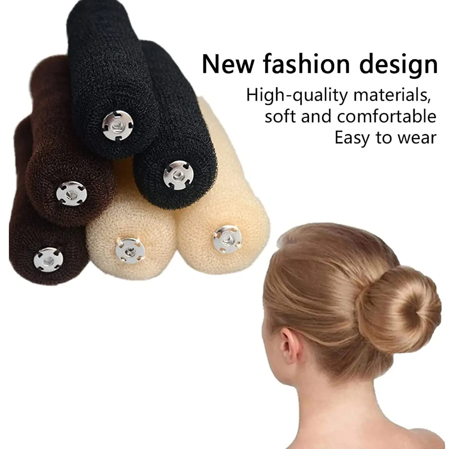Women Fashion Hair Bun Maker Donut Hair Styling Tools Magic Roll Foam Sponge Easy Big Ring Hairstyle Hair Accessories for Girls