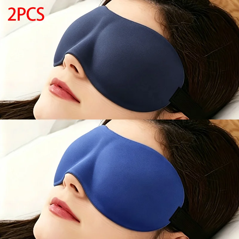 2Pcs 3D Soft And Comfortable Eye Mask, Equipped With Adjustable Elastic Bands. Ideal As A Holiday Gift Or A Daily Surprise.