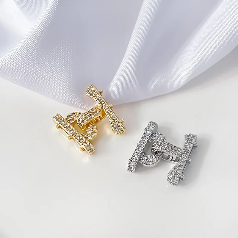 1 Piece Copper Gold-plated Zirconium Three-row Pearl Connection Buckle DIY Jewelry Bracelet Necklace Beaded Accessorie Wholesale