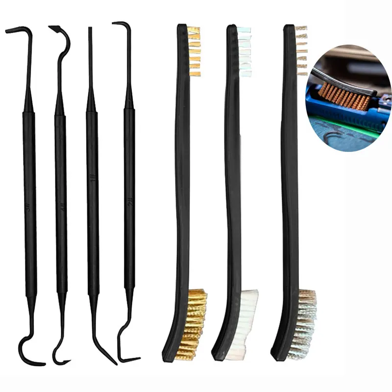 

Car Detailing Cleaning Tool Multipurpose Wire Brushes and 4 Nylon Picks Pick and Brush Set 3 Double-headed Supplies Car Cleaning